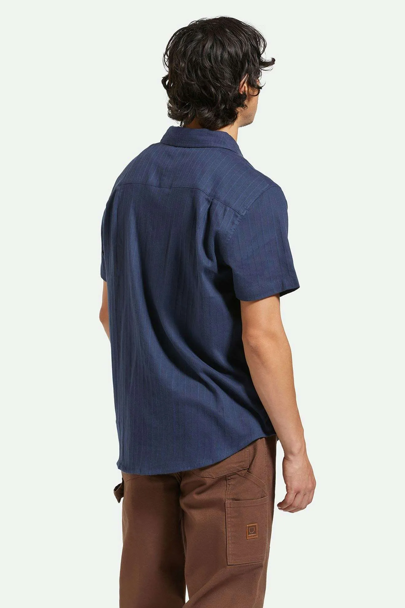 Charter Stripe S/S Woven Shirt - Washed Navy/Black