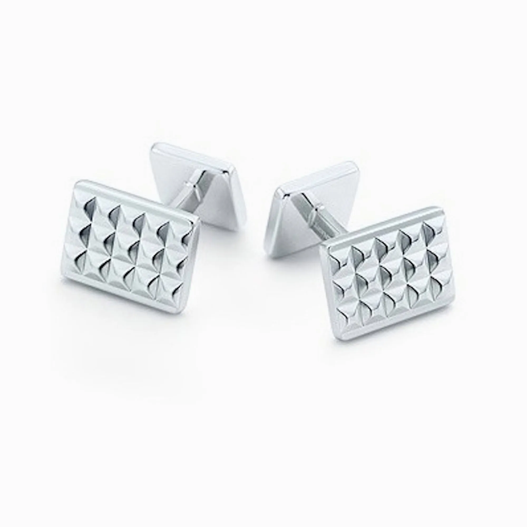 Checked Textured Sterling Silver Cufflinks by Krysaliis