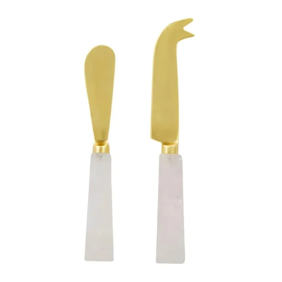 Cheeseboard & Rose Quartz Knives Gift Box