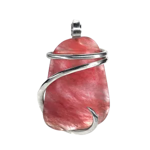 Cherry Quartz Handmade Crystal Pendant Wrapped in Silver