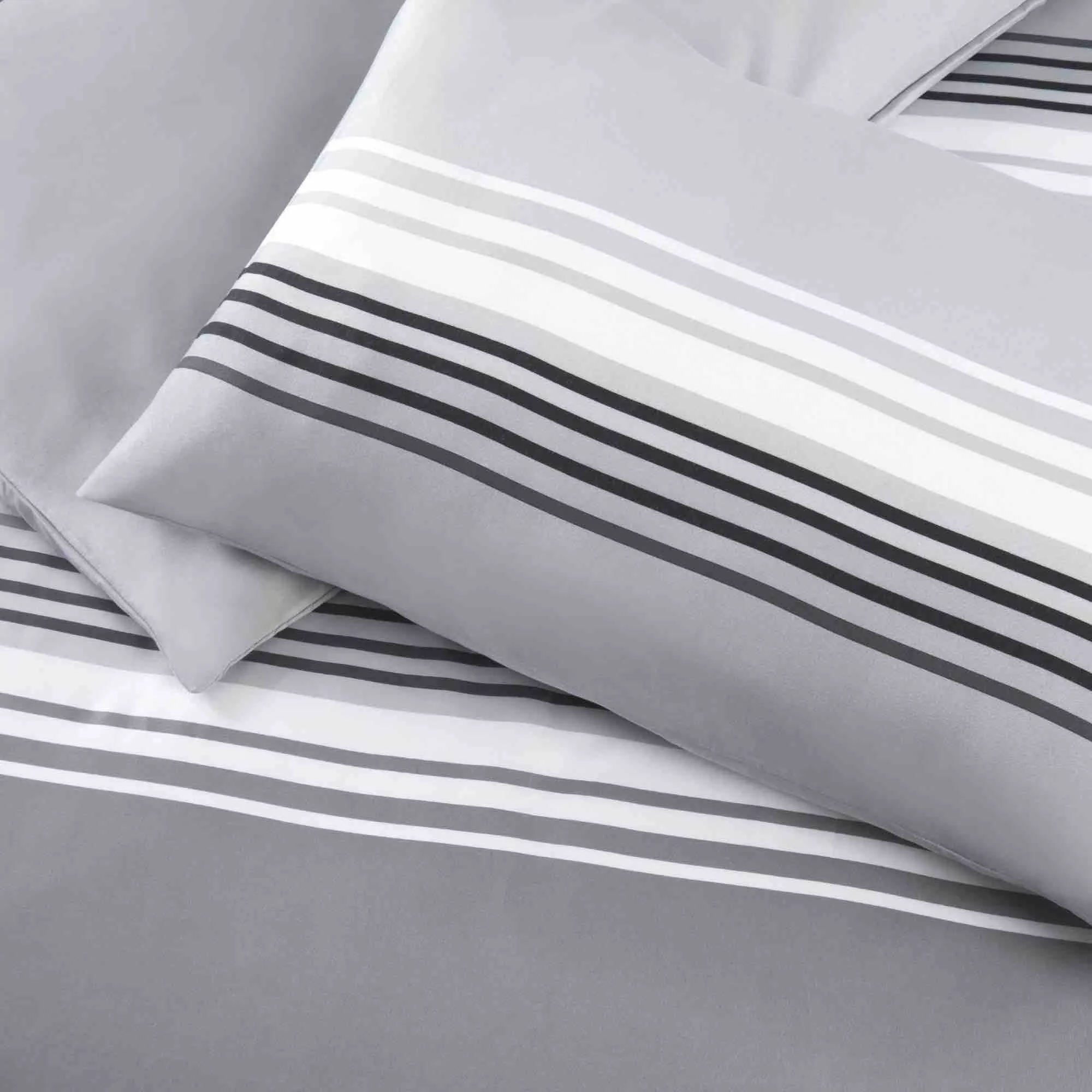 Chicago Brushed Duvet Cover Set - Grey