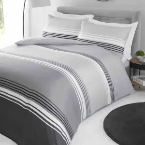 Chicago Brushed Duvet Cover Set - Grey