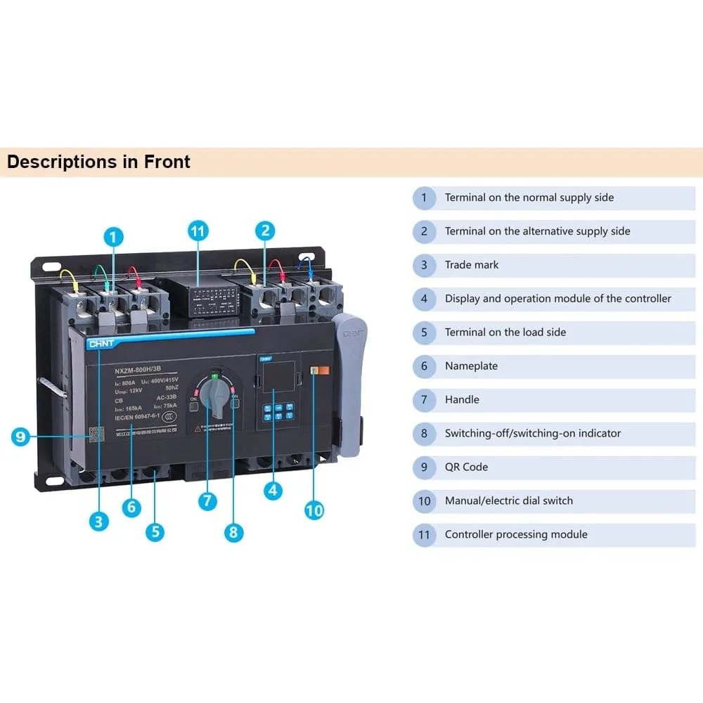 Chint 125A Automatic Transfer Switch - NXZM-125S/4B