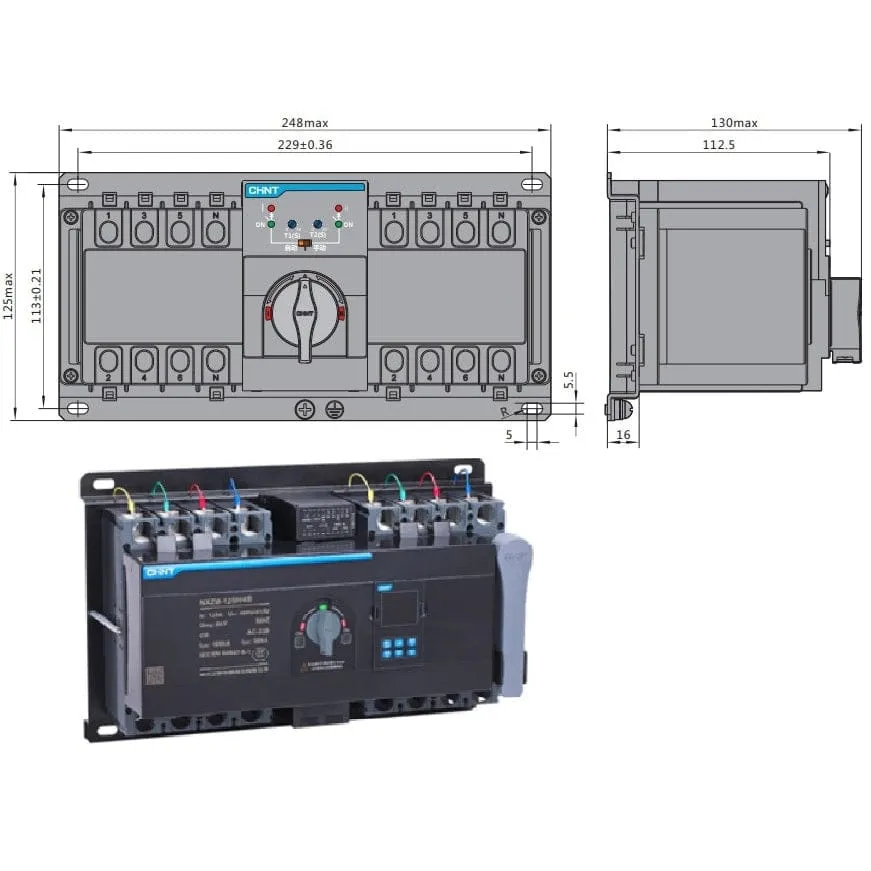 Chint 400A Automatic Transfer Switch - NXZM-400S/4B