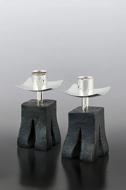 Chiseled Base With Short Candlesticks