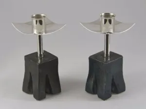 Chiseled Base With Tall Candlesticks
