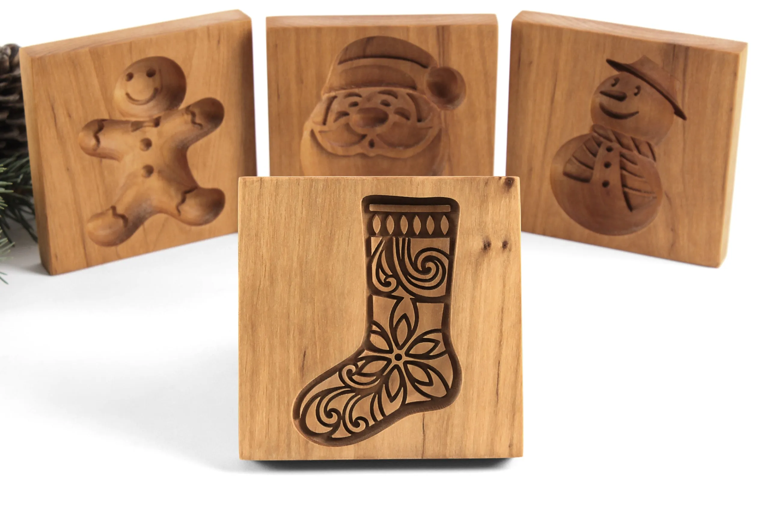 Christmas Sock Wooden Cookie Mold, Springerle Mold, Xmas Cookie Cutter, Cookie Stamp, Gingerbread, Speculaas, Clay Mold, Christmas Gift