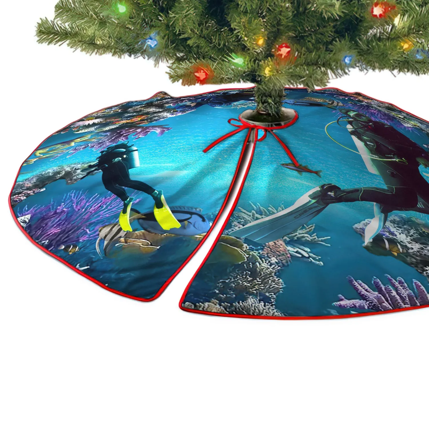 Christmas Tree Skirt - Scuba Diving - 9