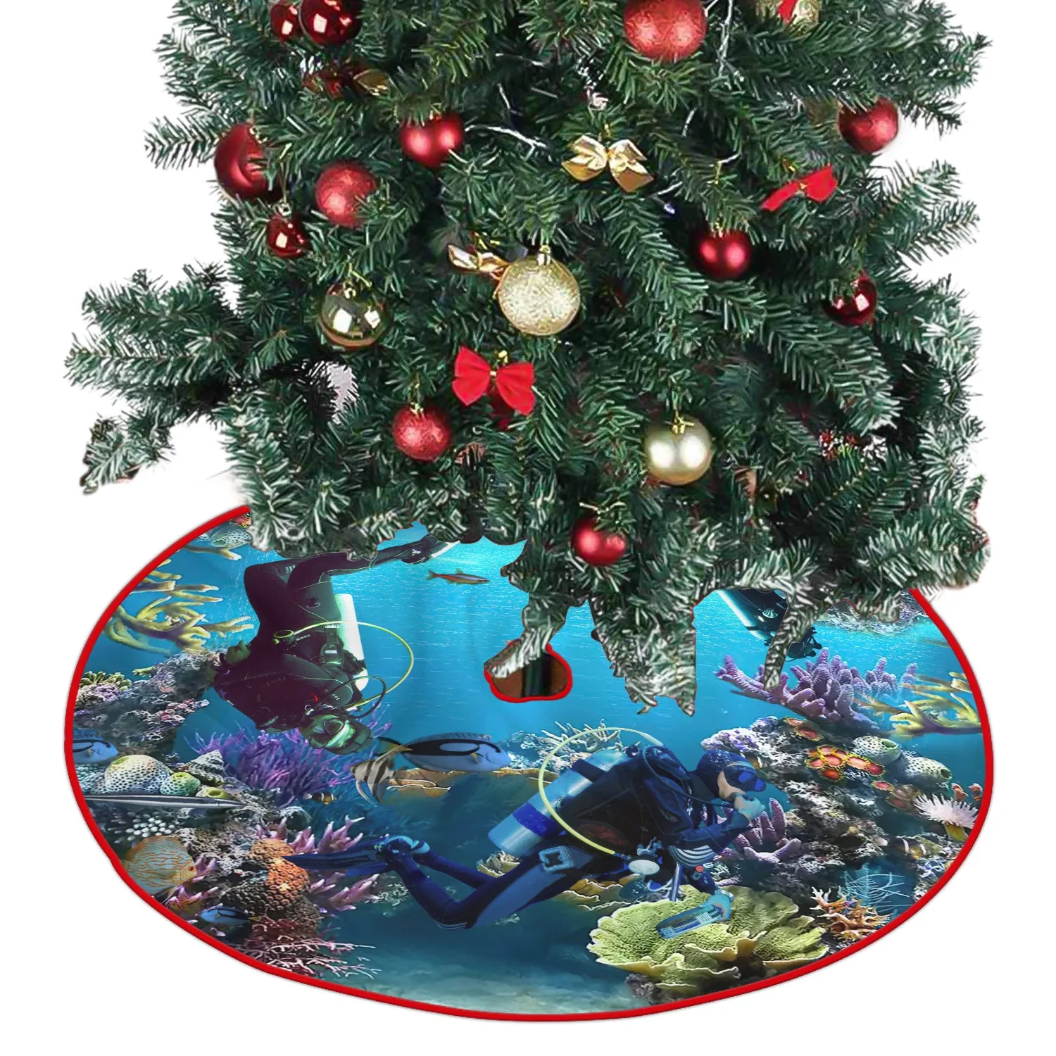 Christmas Tree Skirt - Scuba Diving - 9