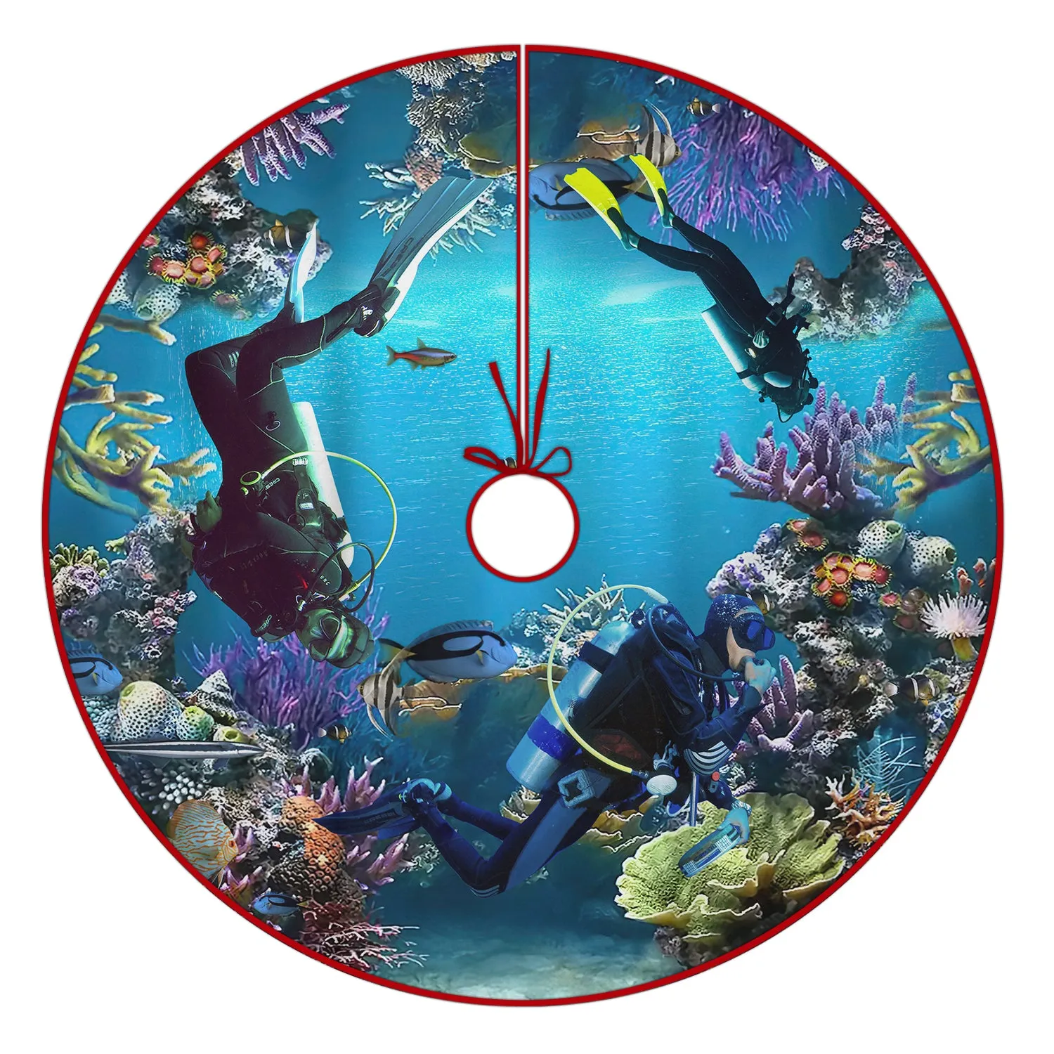 Christmas Tree Skirt - Scuba Diving - 9