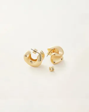 Chunky Dounce Hoops in Gold