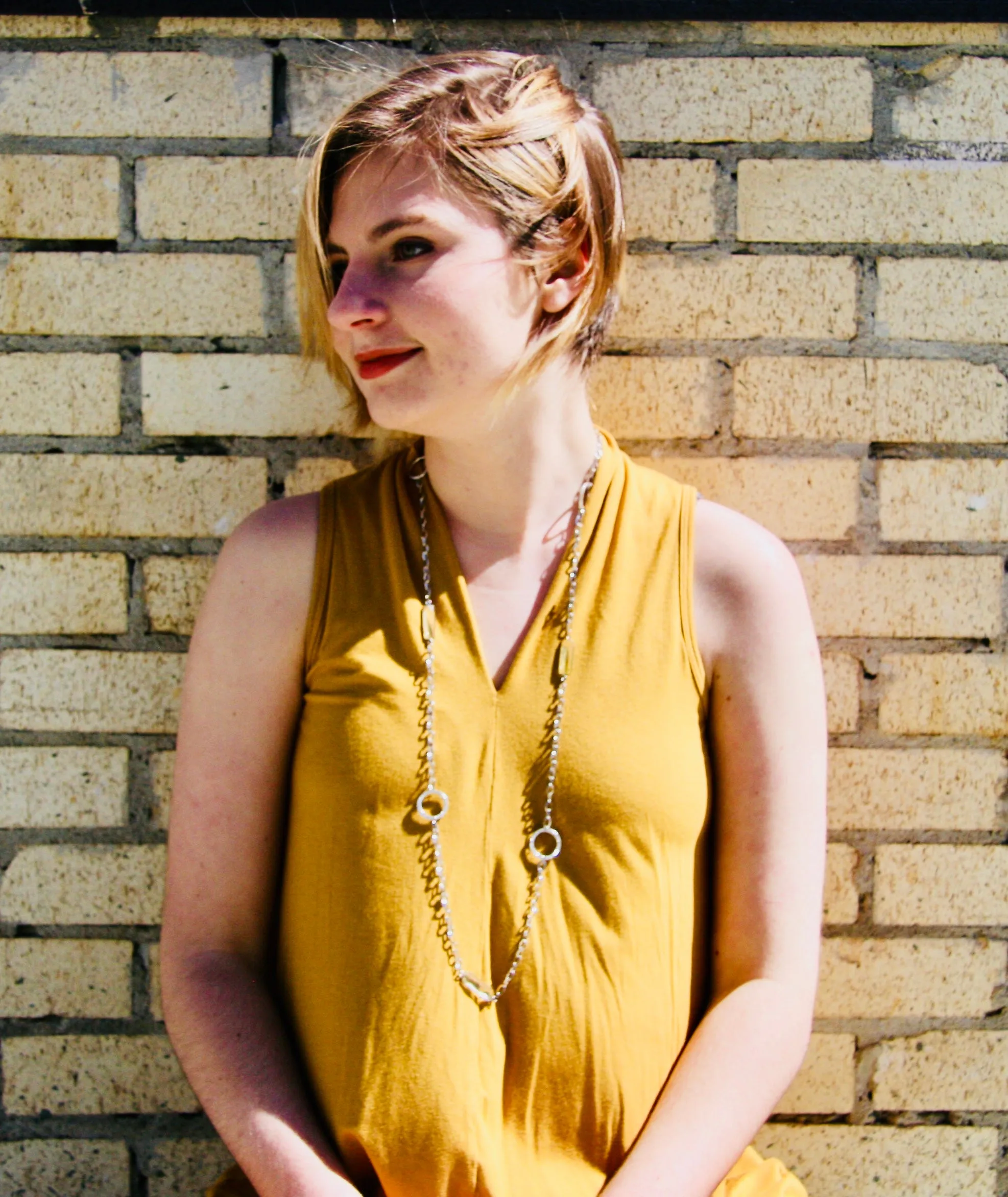 Circle Connectors Necklace with Lemon Quartz