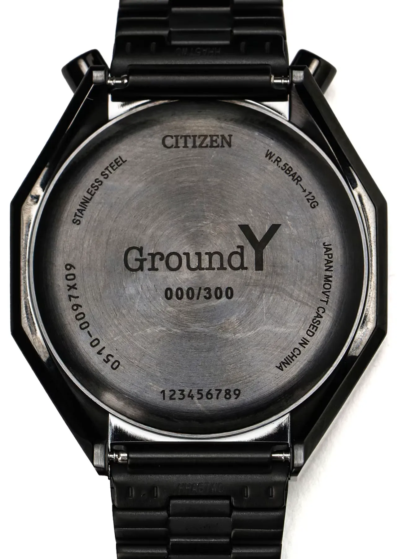 Citizen X Ground Y Tsuno Chrono Custom Limited Octagon Chronograph Bullhead All-Black GN-A11-952-1-02 - PREORDER