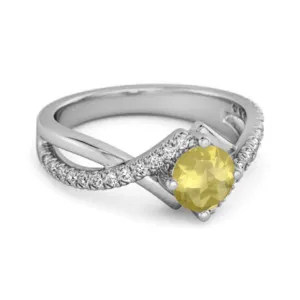 Classic & Elegant 0.25 Ctw Lemon Quartz Solitaire Accents Women Ring