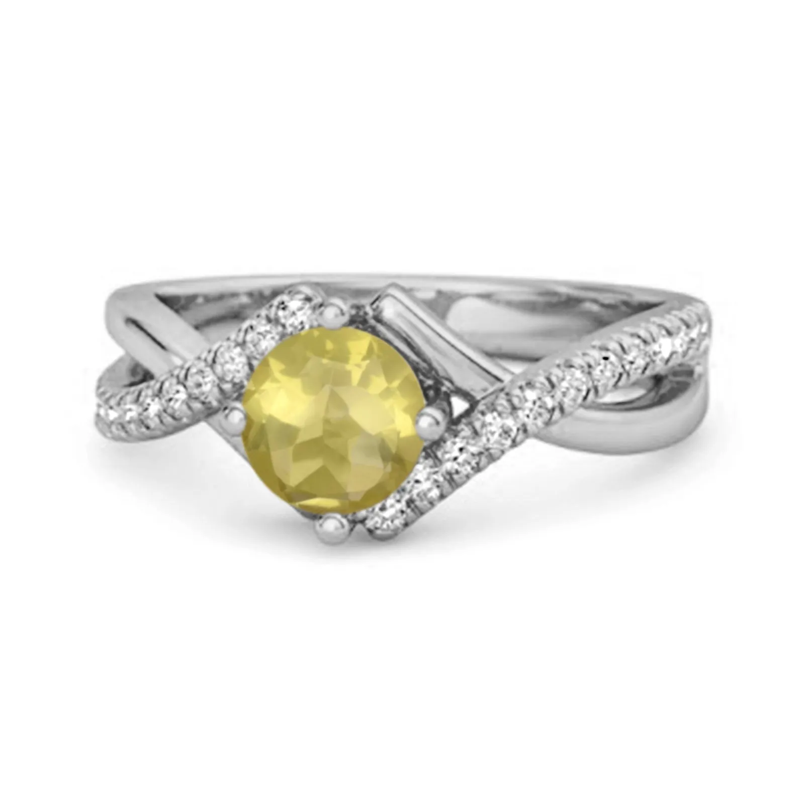 Classic & Elegant 0.25 Ctw Lemon Quartz Solitaire Accents Women Ring