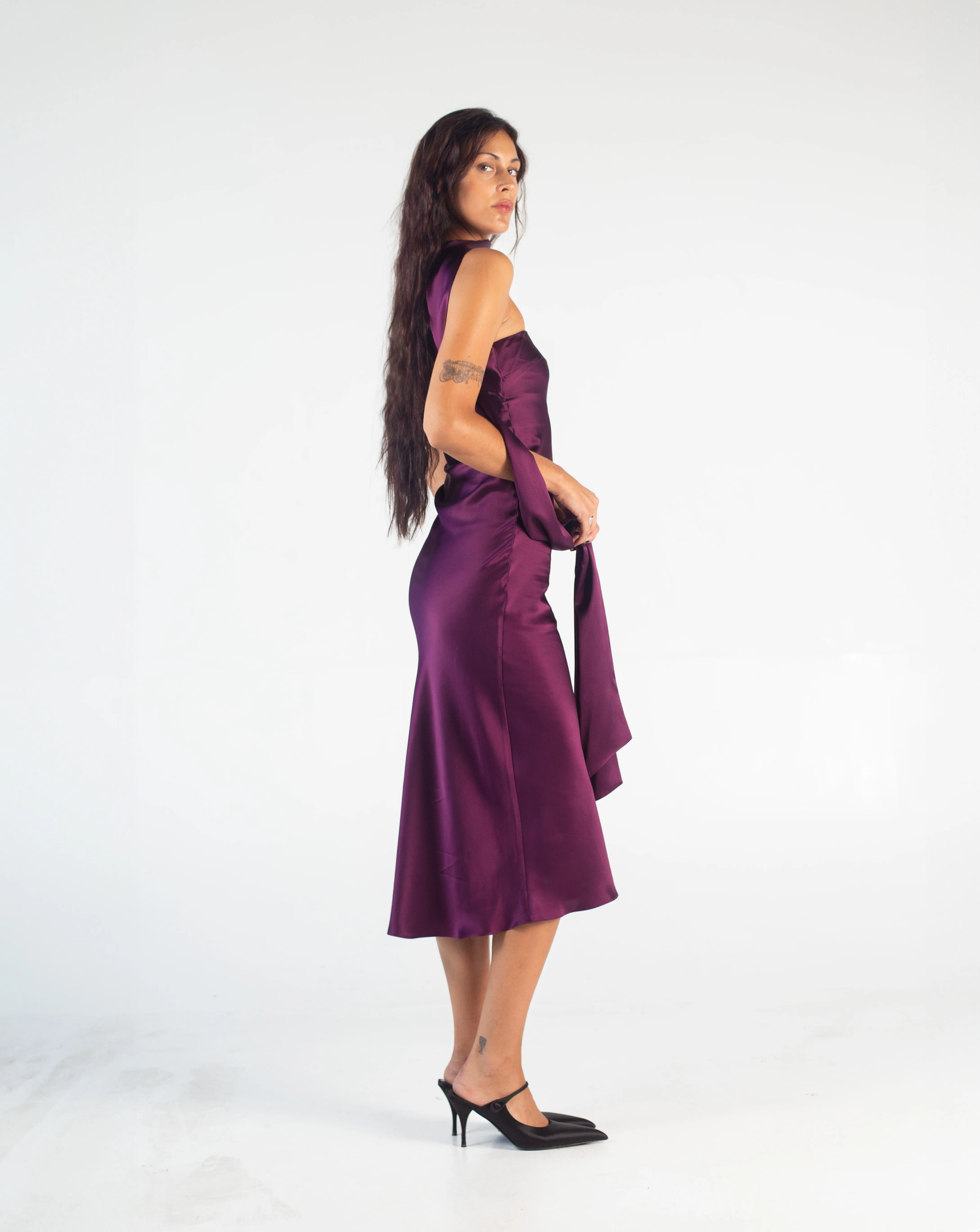 Classic Evening Midi Tube - Plum