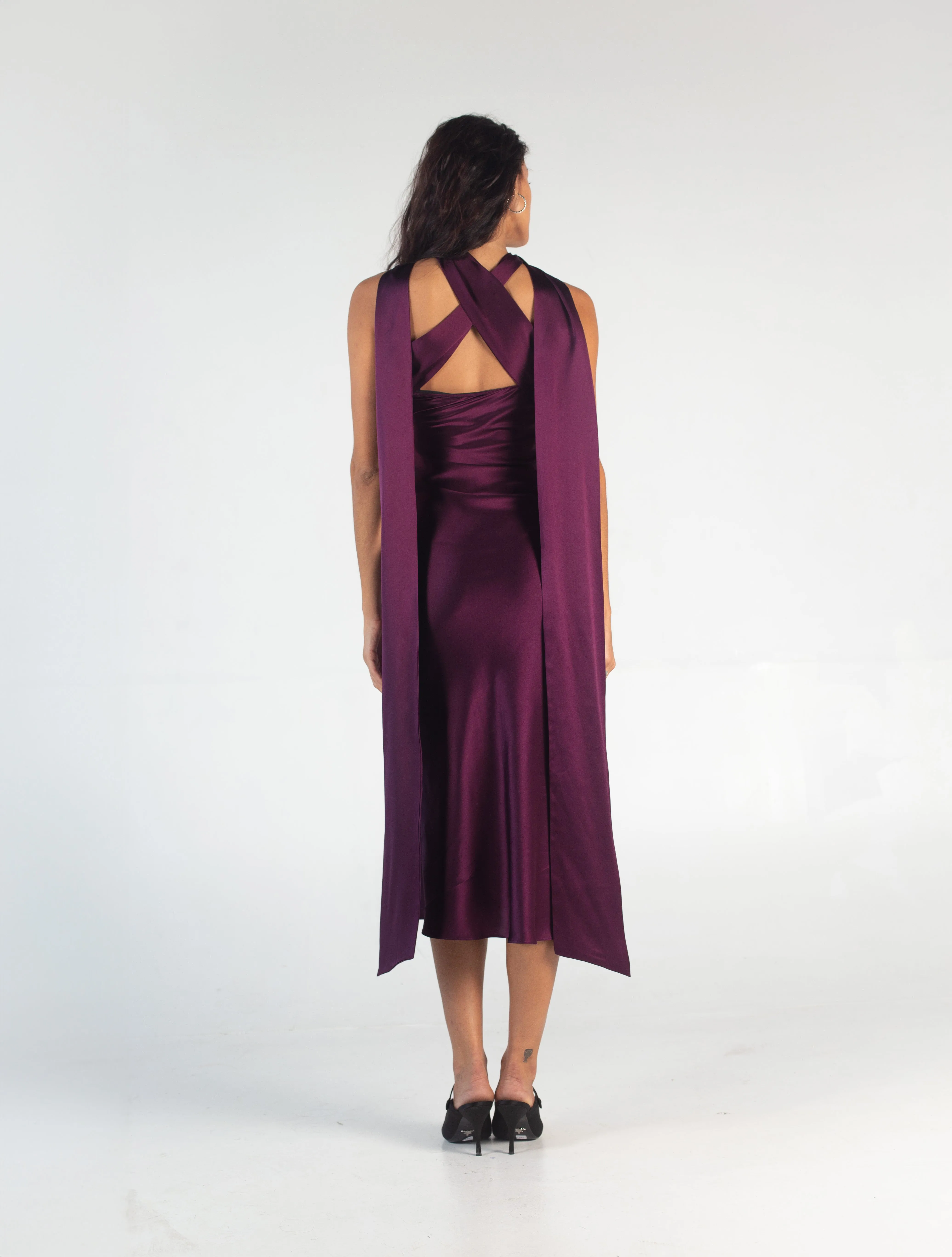 Classic Evening Midi Tube - Plum