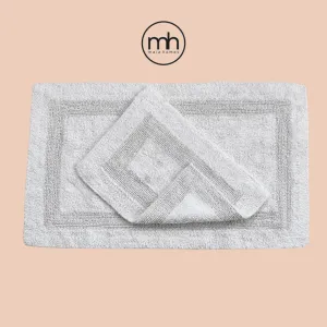 Classic Reversible Cotton Bath Mat Set - White