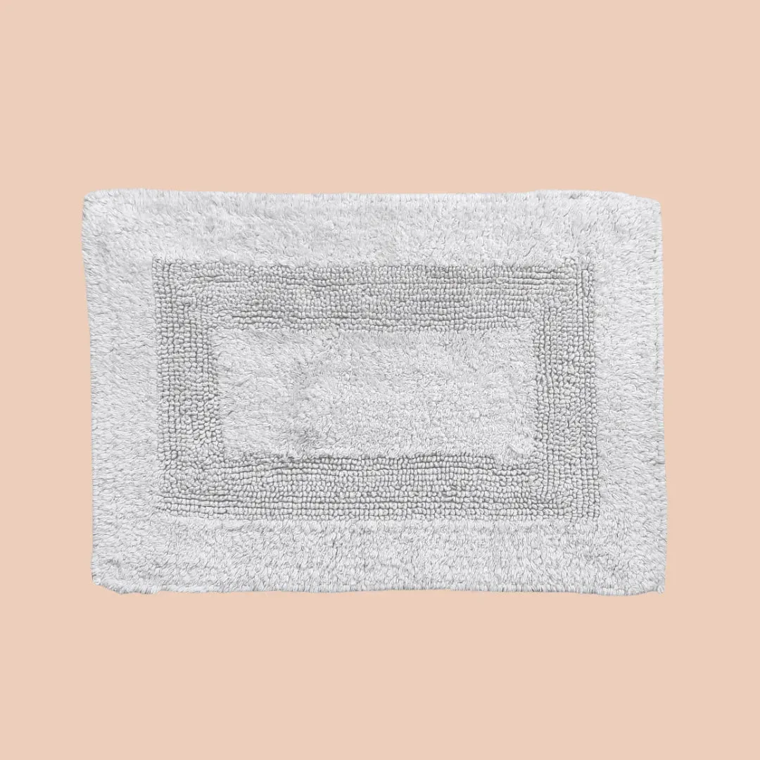Classic Reversible Cotton Bath Mat Set - White