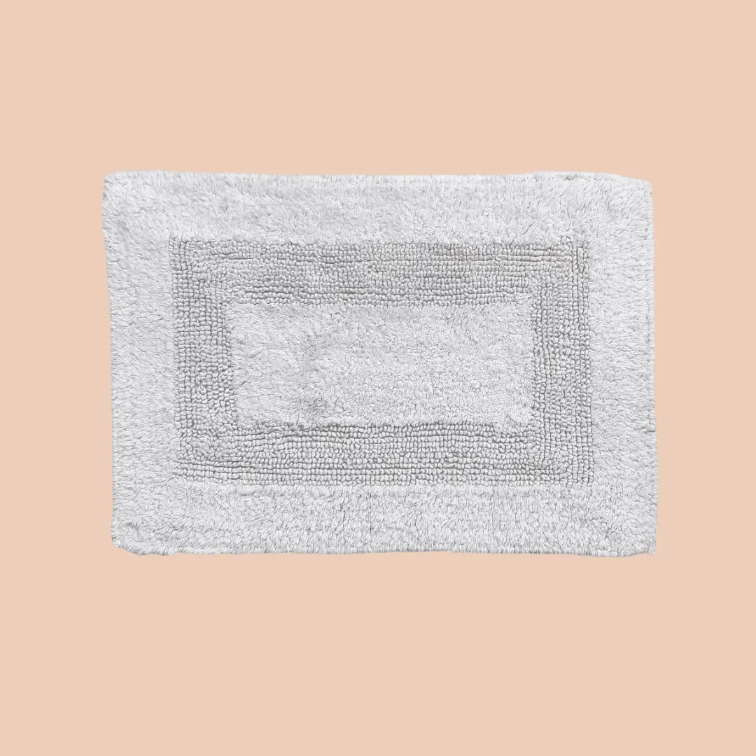 Classic Reversible Cotton Bath Mat Set - White