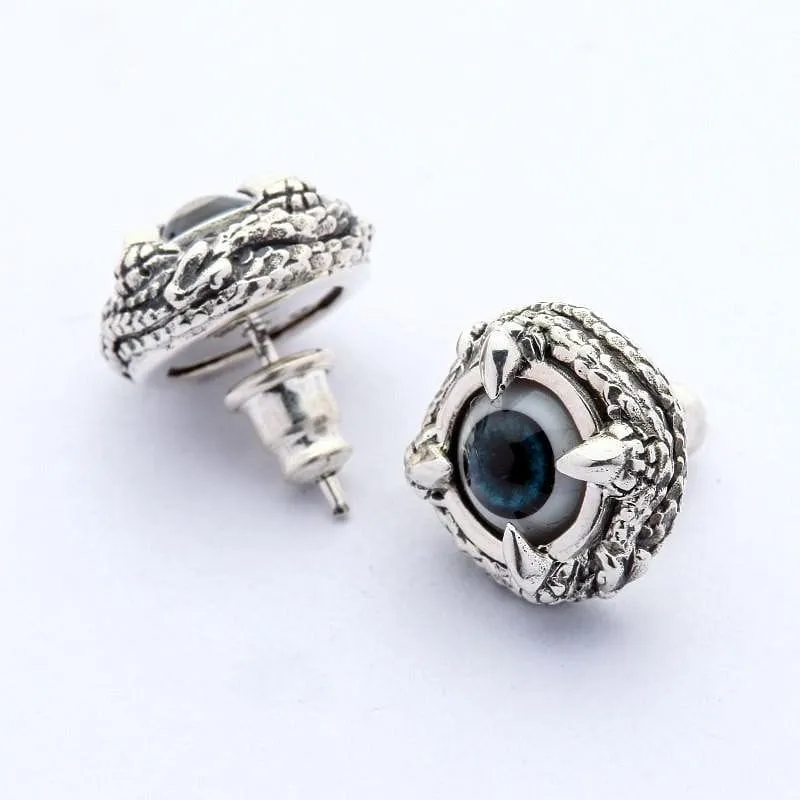 Claw Eyeball Sterling Silver Gothic Earrings