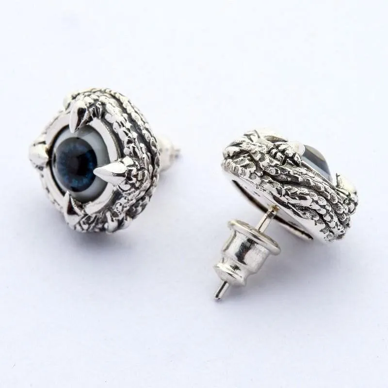 Claw Eyeball Sterling Silver Gothic Earrings