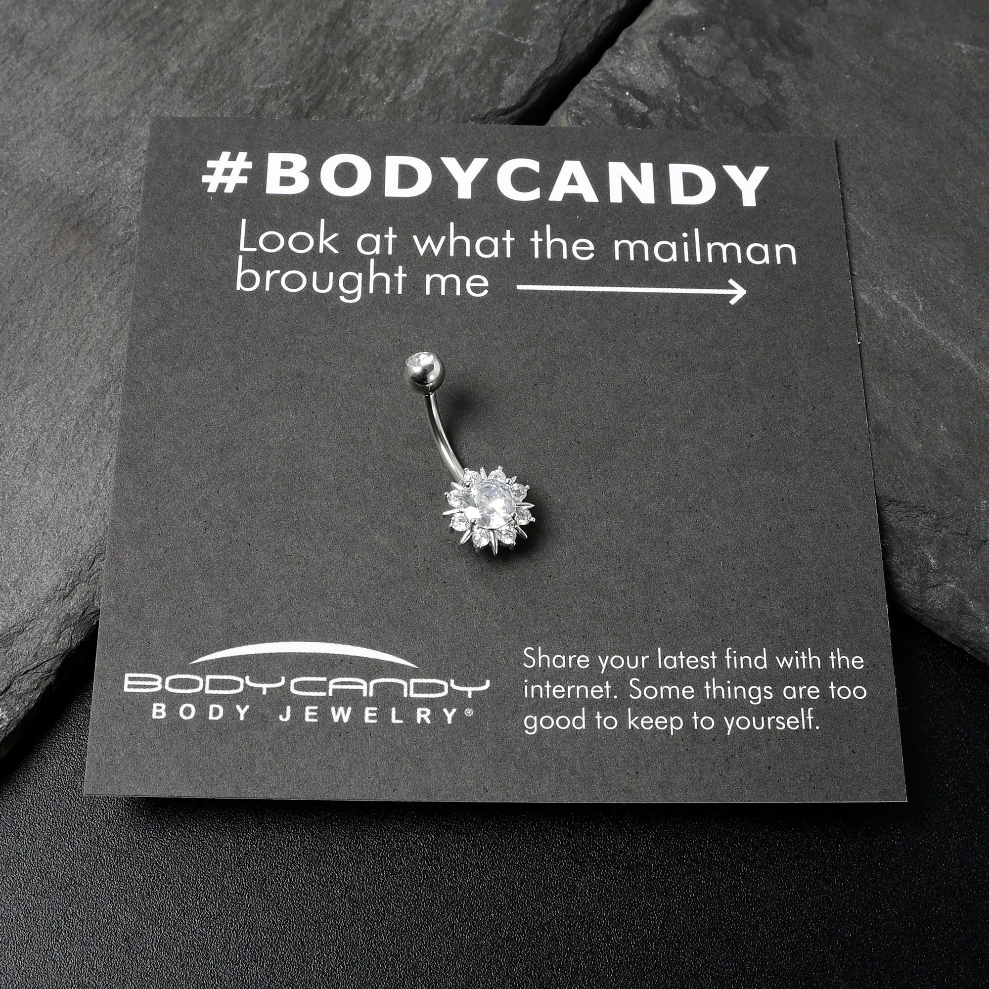 Clear CZ Gem Luxury Sun Splash Belly Ring
