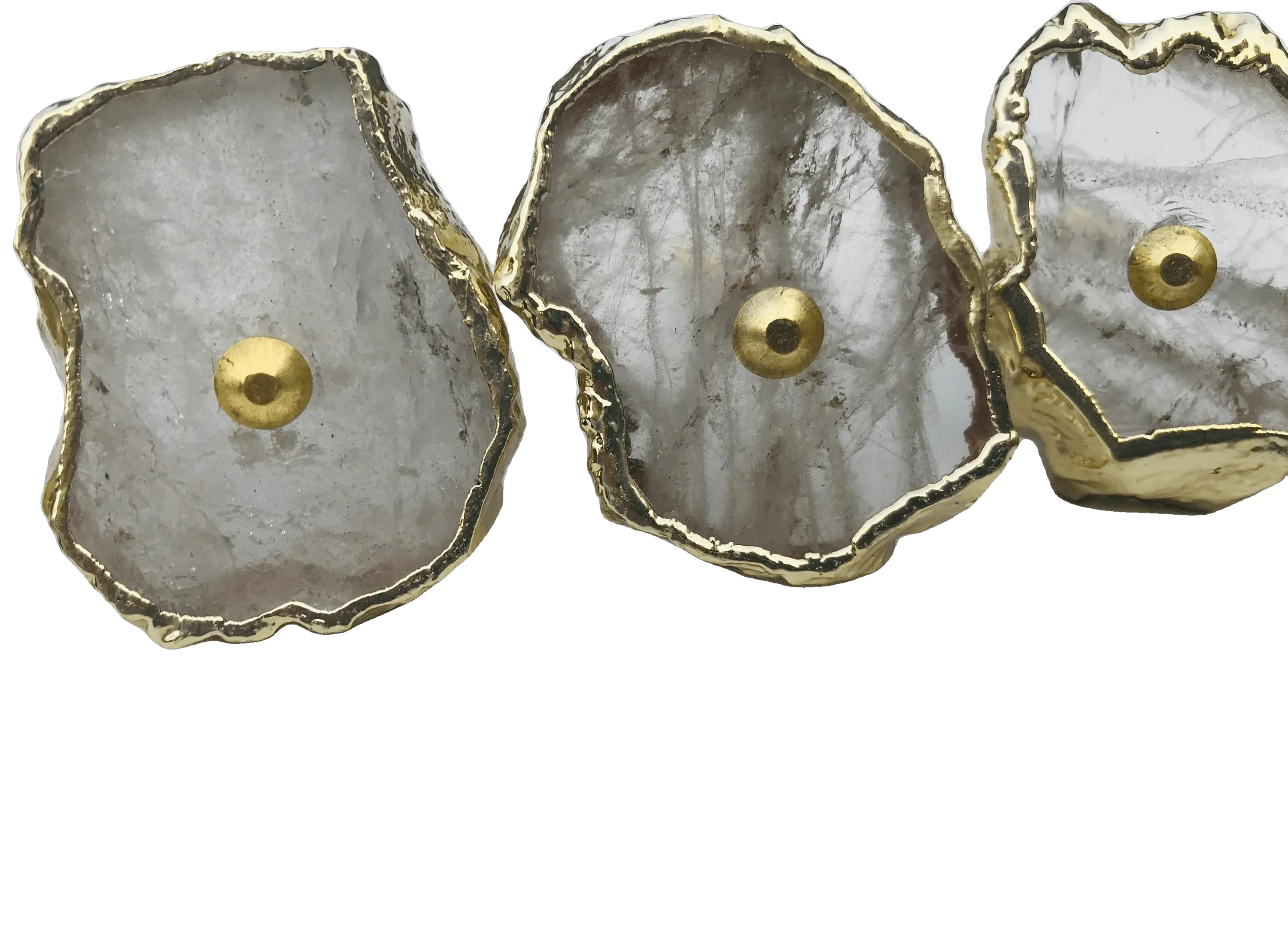 Clear Quartz Agate Cabinet Door Pull Handle - Set of 6