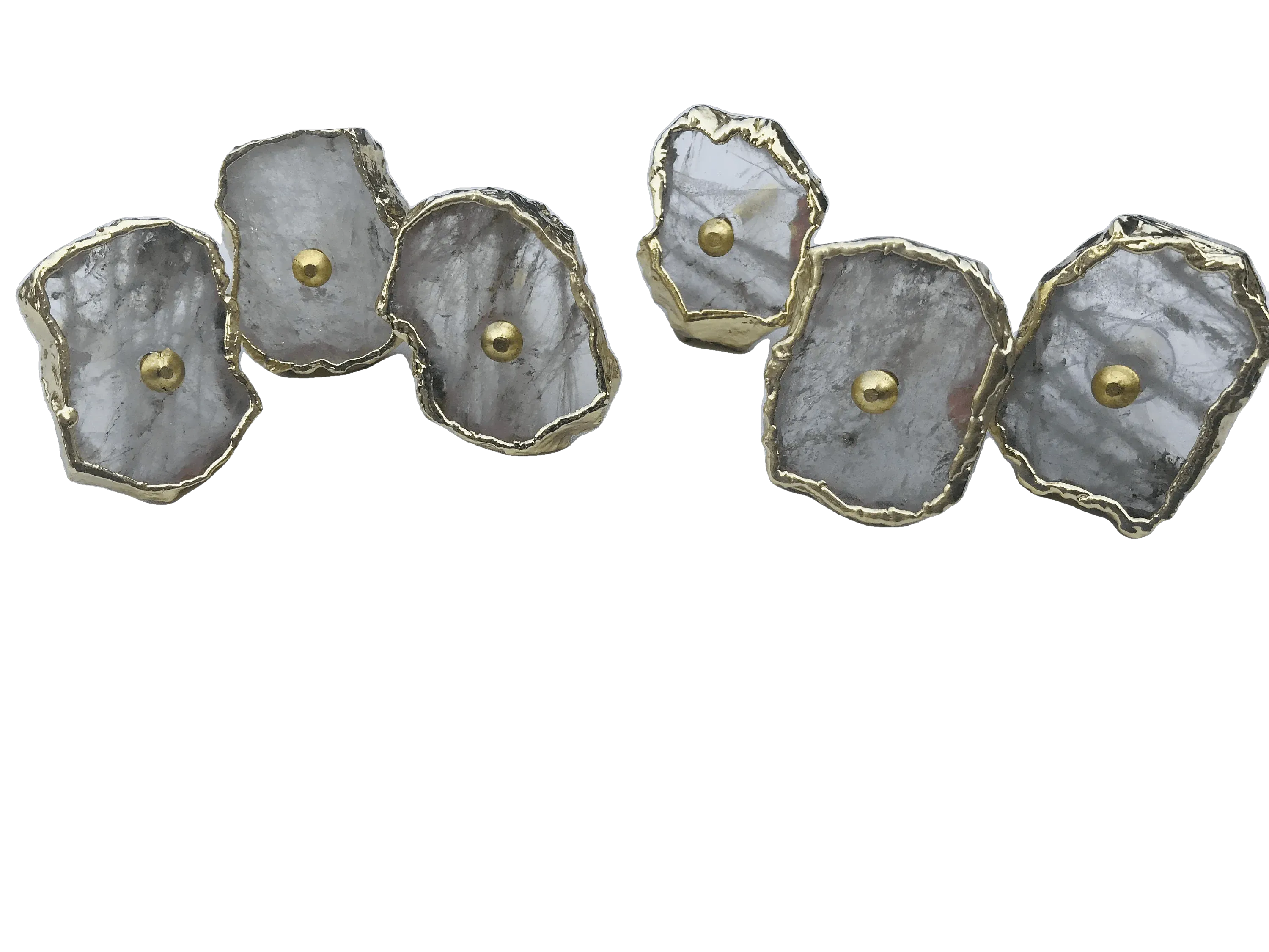 Clear Quartz Agate Cabinet Door Pull Handle - Set of 6