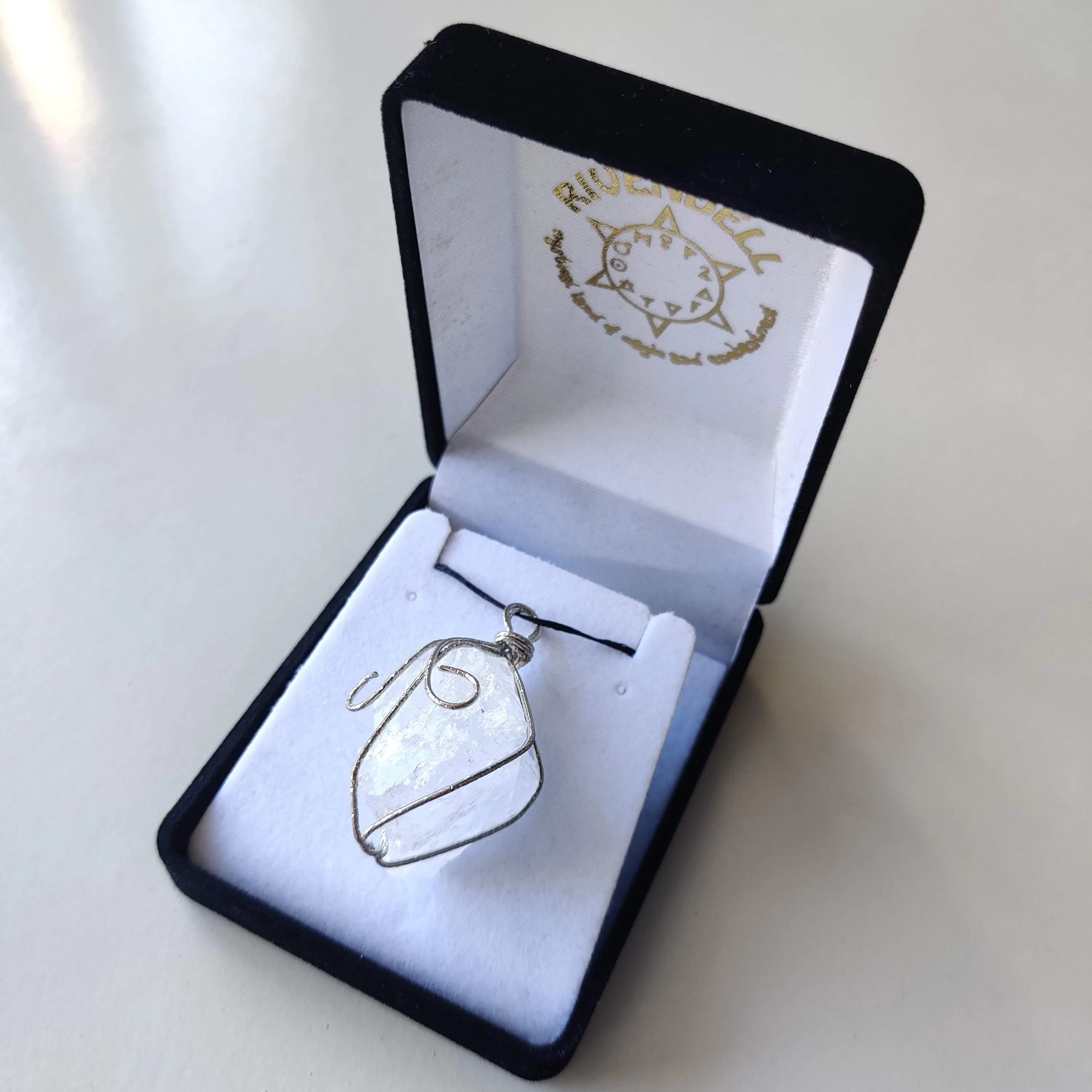 Clear Quartz Rough Wire-Wrapped Pendant