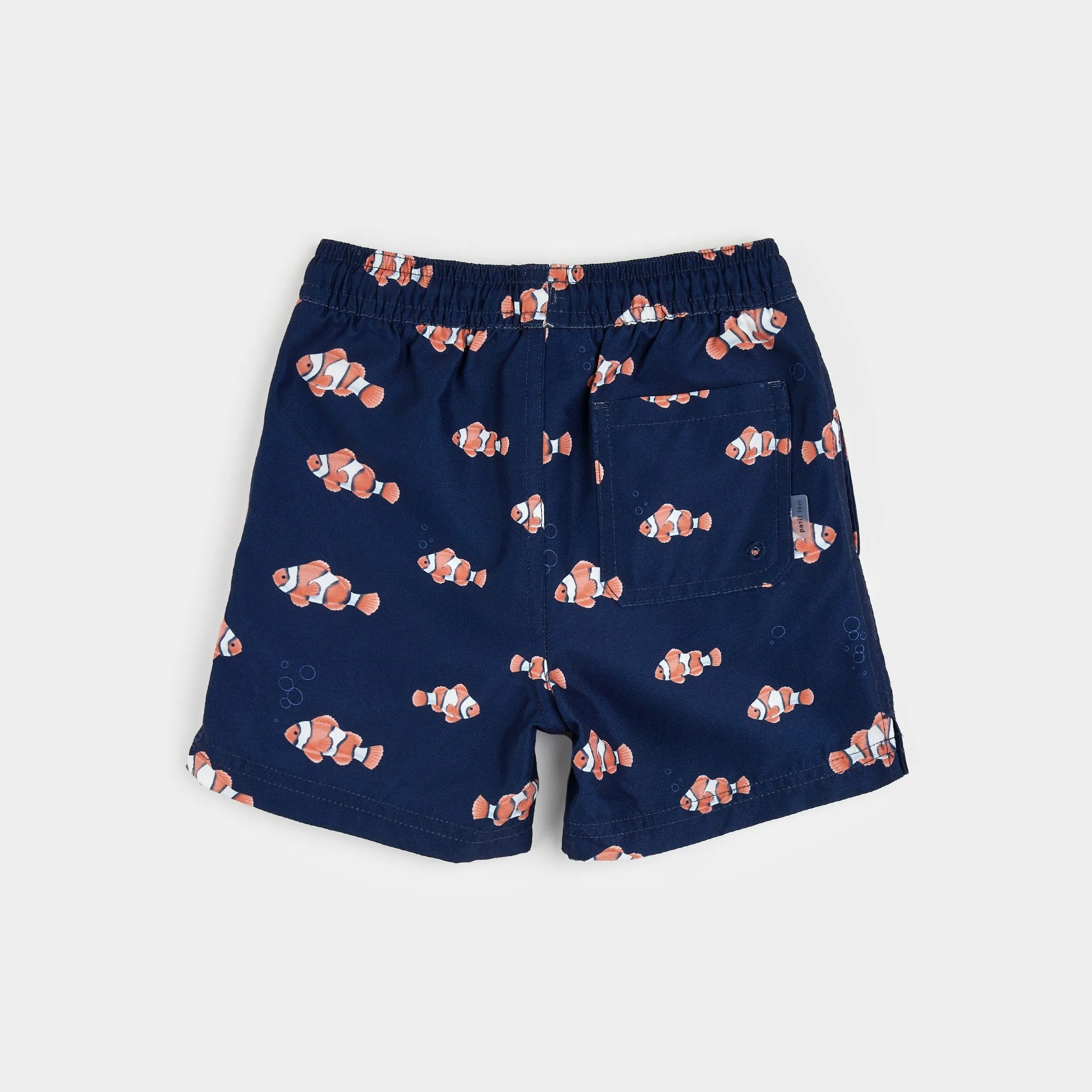 Clownfish Print on Dress Blues Swim Trunks