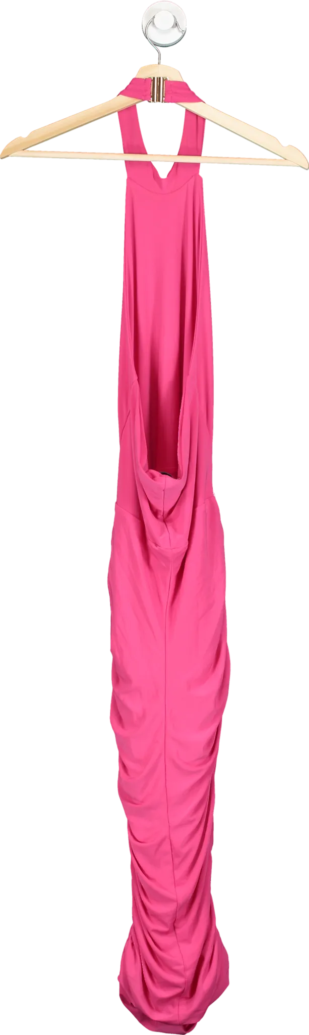 Club L London Pink Ruched Maxi Dress UK 8