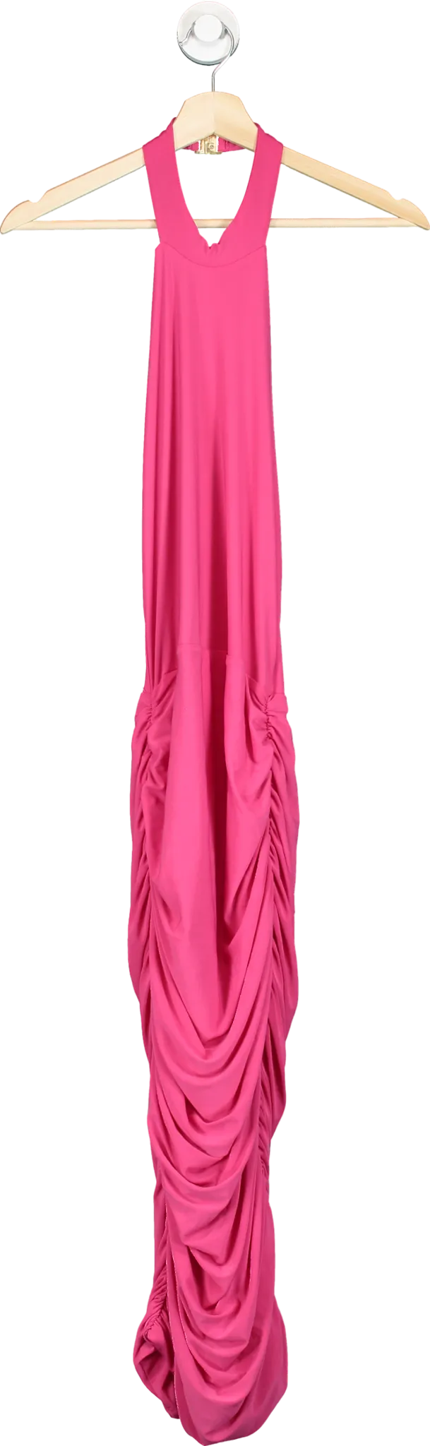 Club L London Pink Ruched Maxi Dress UK 8
