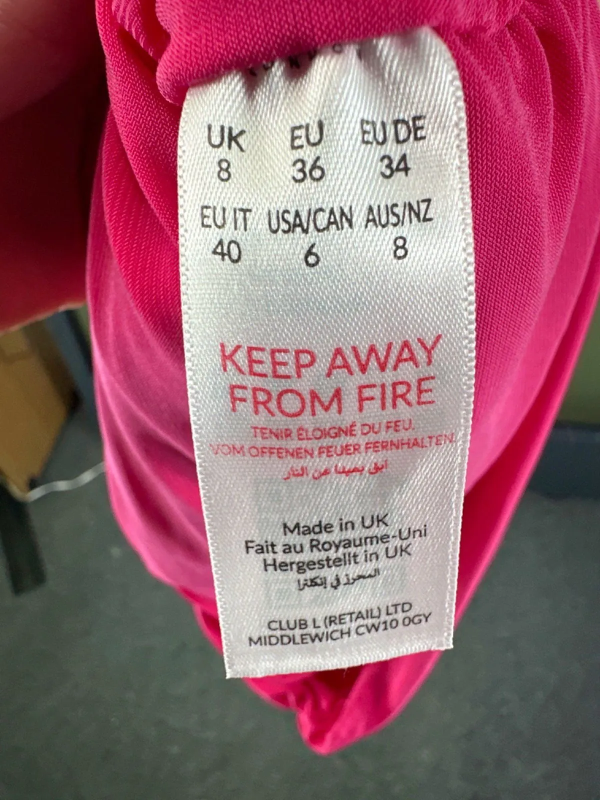 Club L London Pink Ruched Maxi Dress UK 8