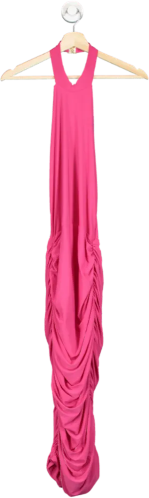 Club L London Pink Ruched Maxi Dress UK 8