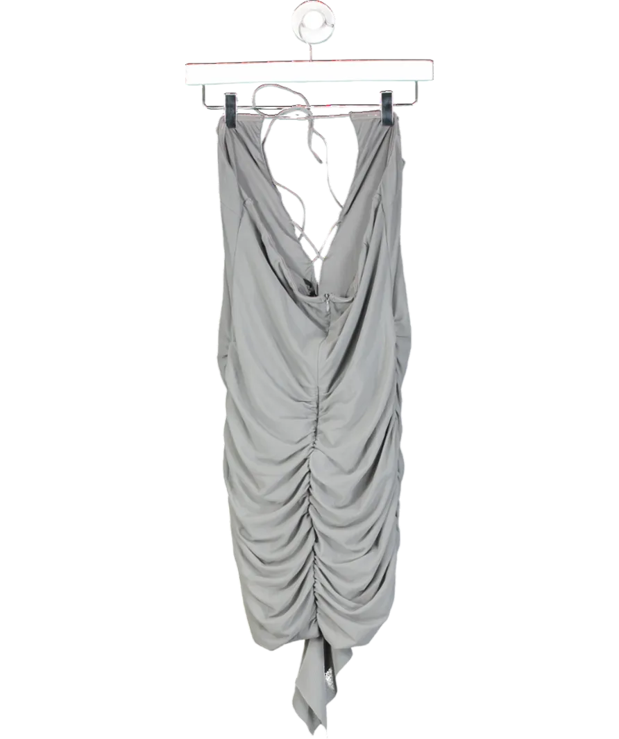 Club L White Cirilla Plunge Maxi Dress UK 12