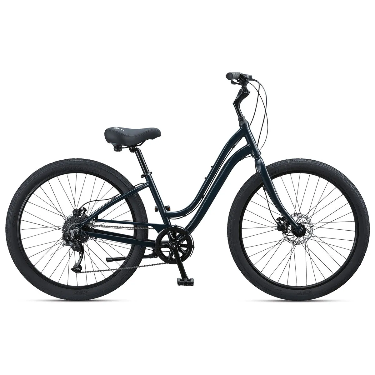 Comfort Street HD Hybrid Low-Step Through Cruiser Bike Dark Blue (Large, 18")