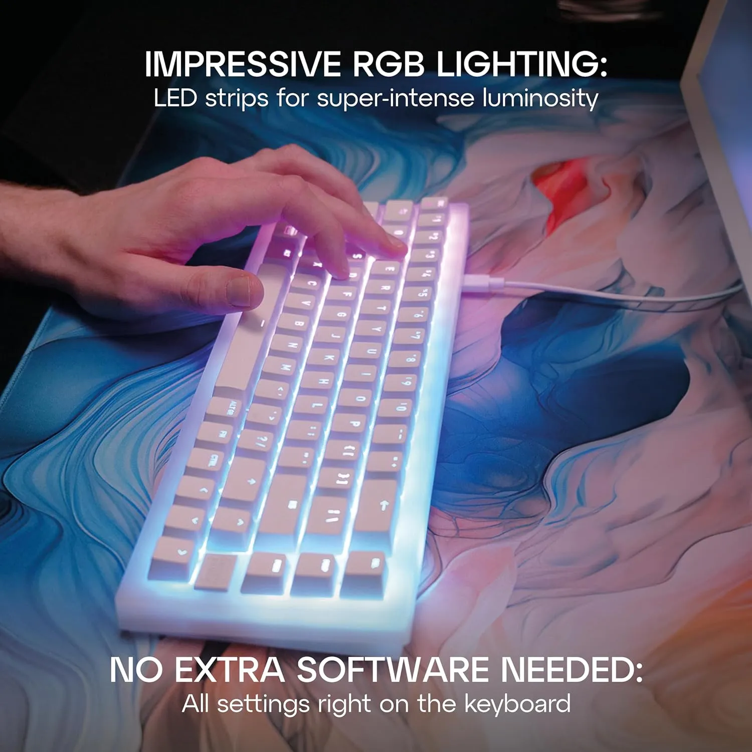 Compact Mechanical Gaming Keyboard 65% Hot-Swappable