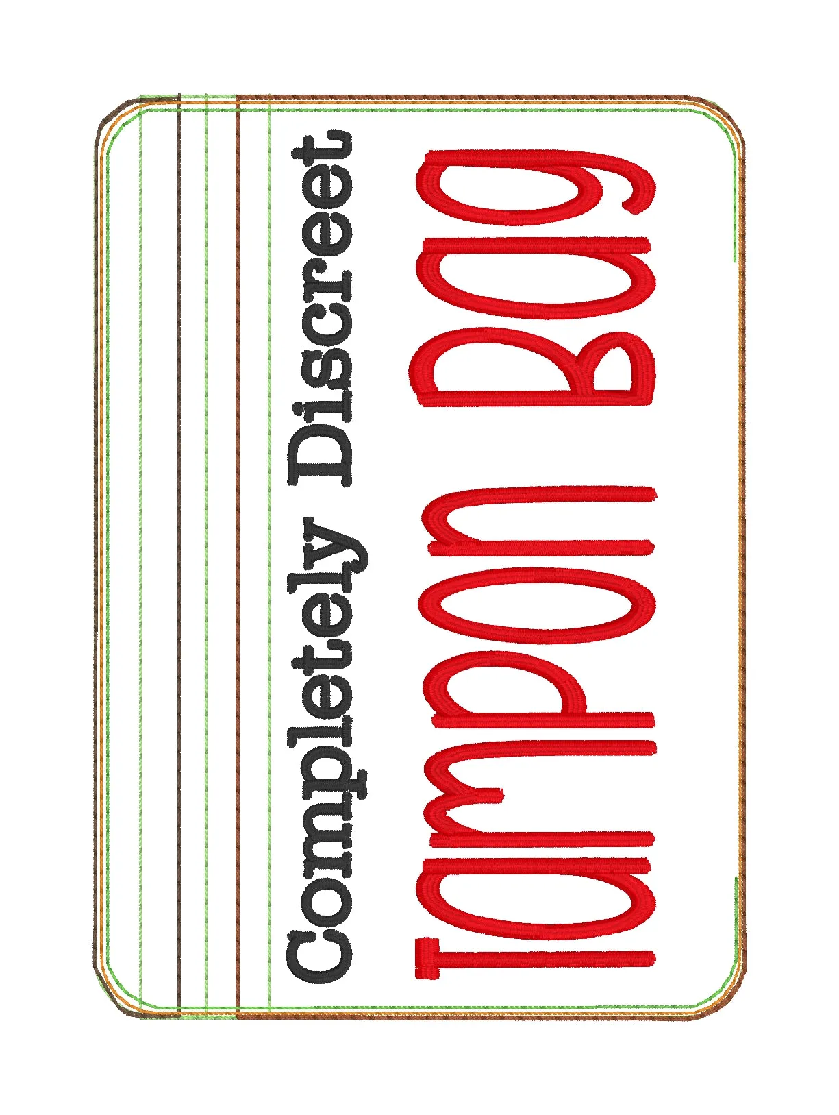Completely discreet Tampon Bag ITH Bag (4 sizes available) machine embroidery design DIGITAL DOWNLOAD