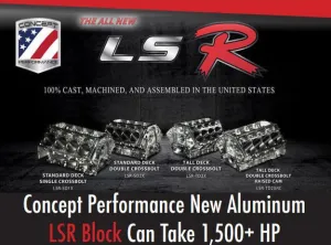 Concept Performance LSR Aluminium LS Engine Block LSR-SD2X 9.240" Deck Height with Dual Crossbolted Main Caps