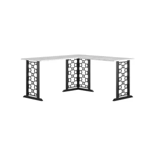 Contemporary L-Shaped Desk with Black Legs