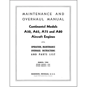 Continental A50, A65, A75, A80 Maintenance & Overhaul (COA50,65,75,80M)
