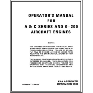 Continental C-75, C-85, C-90 & O-200 Operator's Manual (X30012)