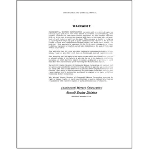 Continental E-165,185 Series Maintenance & Overhaul Manual (COE165-M-C)