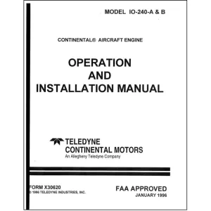 Continental IO-240A & B Series Operator's Manual (X30620)