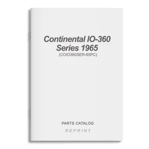 Continental IO-360 Series 1965 Parts Catalog (COIO360SER-65PC)