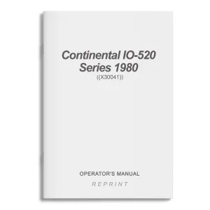 Continental IO-520 Series 1980 Operator's Manual (X30041)