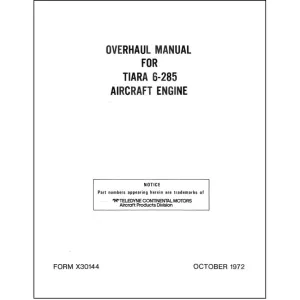 Continental Tiara 6-285 1972 Overhaul Manual (X-30144)