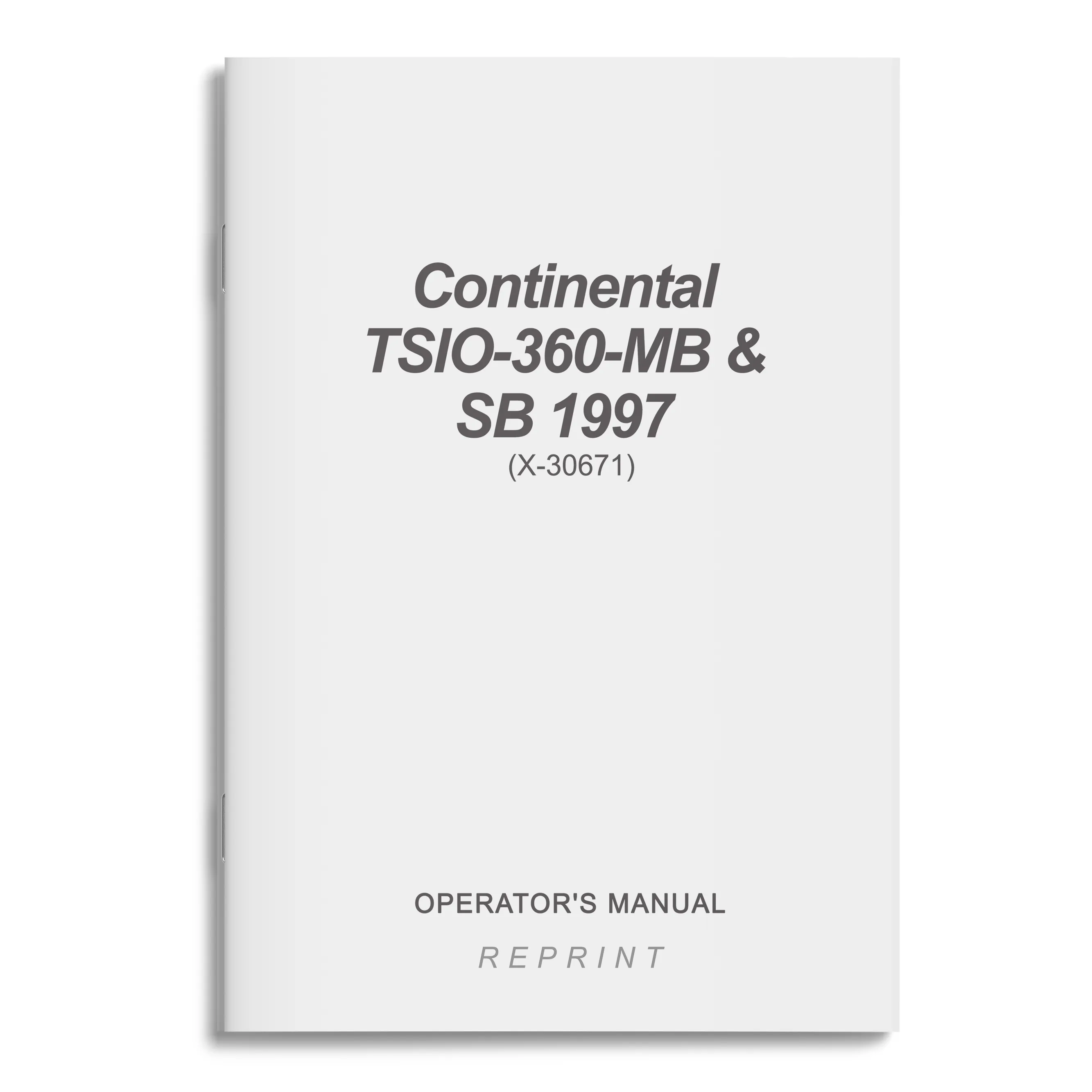 Continental TSIO-360-MB & SB 1997 Operator's Manual (X-30671)