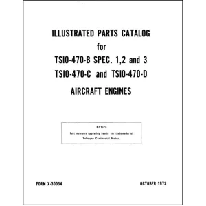 Continental TSIO-470 Series 1973 Service Parts Catalog (X30034A)